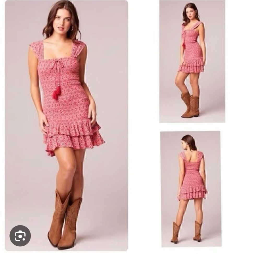 B.O.G. Collective Red Ruffle Dress Nashville Festival XS